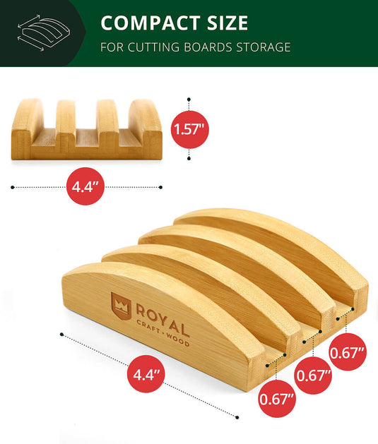 Cutting Board Organizer for 3 Boards by Royal Craft Wood