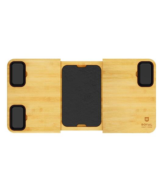 Cheese and Cracker Tray With Slate Plate by Royal Craft Wood