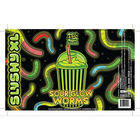 450 North Slushy XL Sour Glow Worms Sour