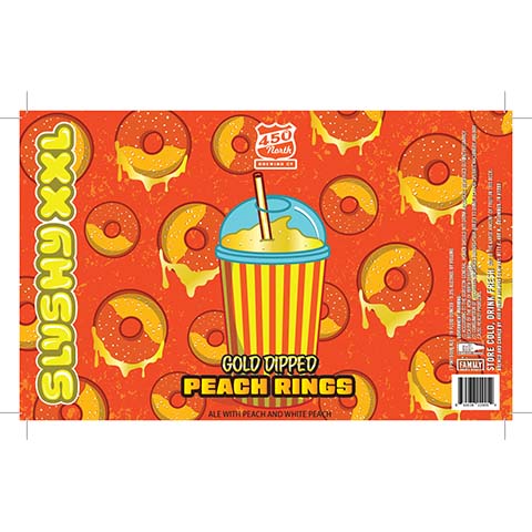 450 North Slushy XXL Gold Dipped Peach Rings Sour