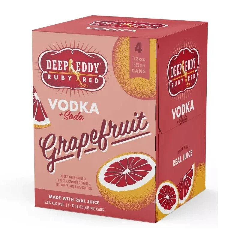 Deep Eddy Ruby Red Vodka + Soda Grapefruit 4Pack CraftShack Buy
