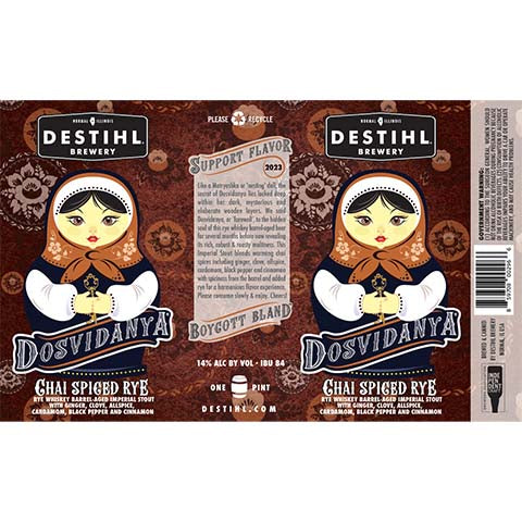 Destihl Dosvidanya Chai Spiced Rye Imperial Stout