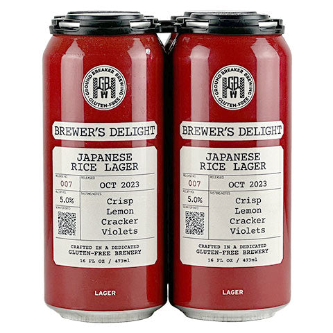 Ground Breaker Brewer's Delight 007 - Japanese Rice Lager 4PK