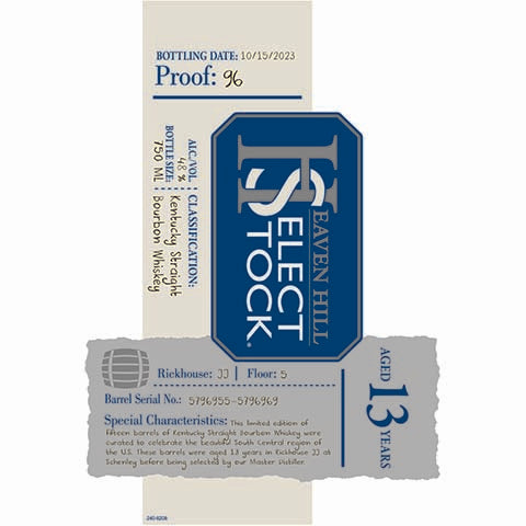 Heaven Hill Select Stock 13-Year-Old Kentucky Straight Bourbon Whiskey