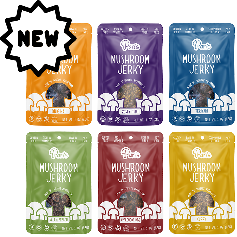 Pan's Mushroom Jerky 1oz Sampler Pack by Pan's Mushroom Jerky