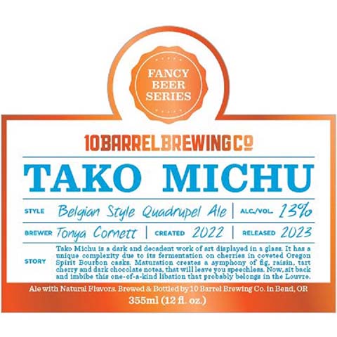 10 Barrel Tako Michu Belgian Quadrupel