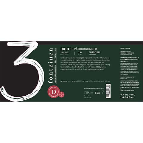 3 Fonteinen Druif Spätburgunder (season 21|22) Blend No. 22