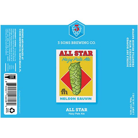 3 Sons All Star Hazy Pale Ale