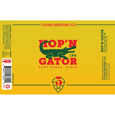 3 Sons Hop'n Gator East Coast IPA
