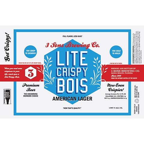 3 Sons Lite Crispy Bois Lager