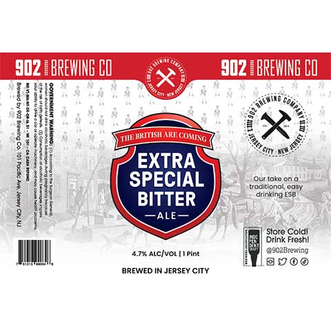 902 Brewing The British Are Coming Extra Special Bitter Ale