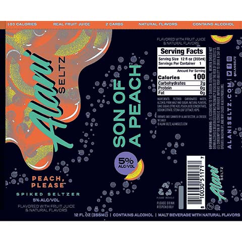 Alani Seltz Peach, Please Spiked Seltzer – CraftShack - Buy craft