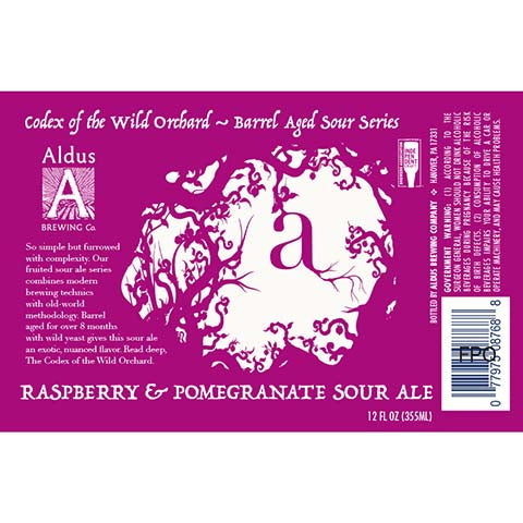 Aldus Codex of the Wild Orchard Raspberry & Pomegranate Sour Ale
