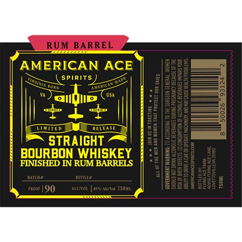American Ace Rum Barrel Straight Bourbon Whiskey