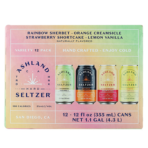 Ashland Hard Seltzer Rainbow Ice Cream Variety Pack