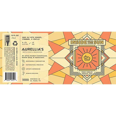 Aurellia's Inside The Sun Peach Cobbler Imperial Sour Ale