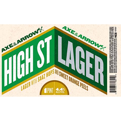 Axe & Arrow High St Lager – CraftShack - Buy craft beer online.