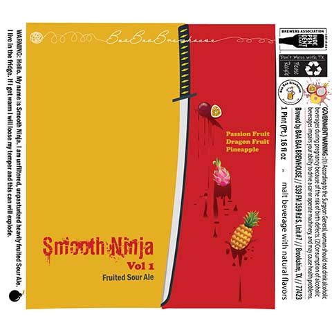 Baa Baa Smooth Ninja Vol 1 - Passionfruit, Pineapple & Dragonfruit Sour Ale