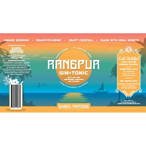 Barrel Brothers Rangpur Gin+Tonic