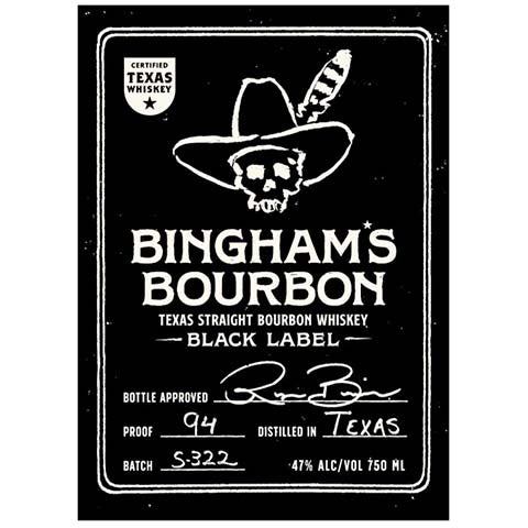 Bingham's Black Label Straight Bourbon Whiskey