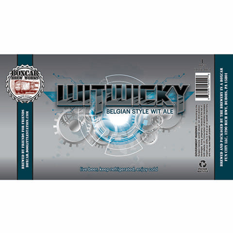 Boxcar Witwicky Belgian Style Wit Ale