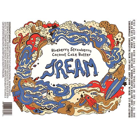 Burley Oak Blueberry Strawberry Coconut Cake Batter JREAM Sour Ale