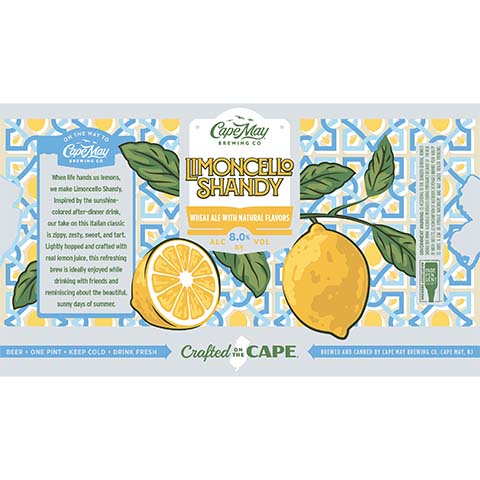 Cape May Limoncello Shandy Wheat Ale