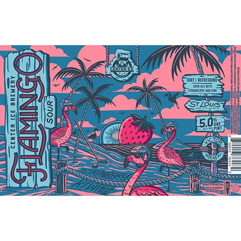 Center Ice Flamingo Strawberry and Kiwi Sour Ale