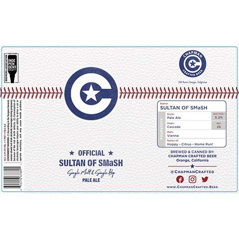 Chapman Crafted Sultan Of Smash Pale Ale