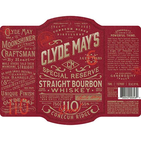 Clyde May's Special Reserve Straight Bourbon Whiskey