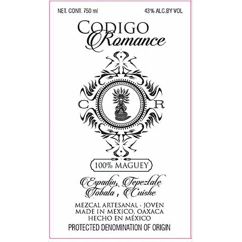 Codigo Romance Espadin Tepeztate Tobala Cuishe Mezcal