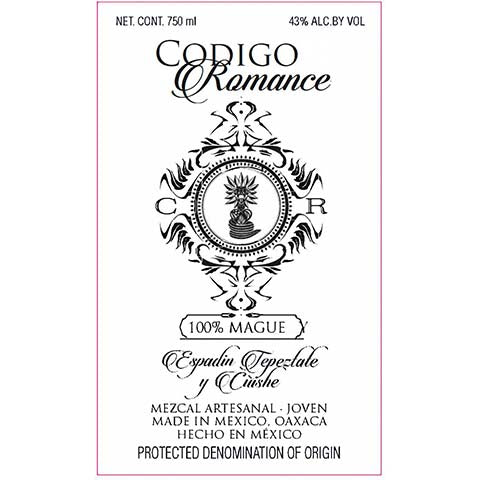 Codigo Romance Espadin Tepeztate y Cuishe Mezcal