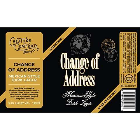 Creature Comforts Change of Address Dark Lager