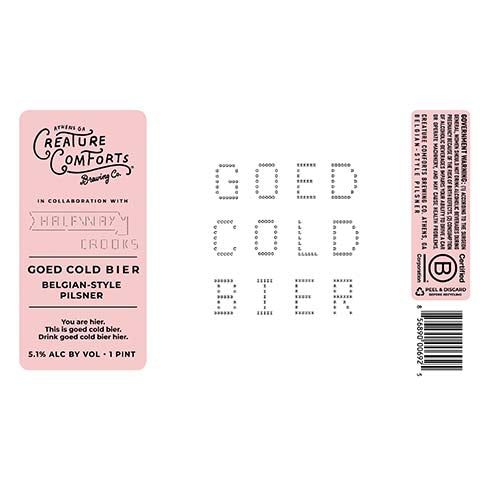 Creature Comforts Goed Cold Bier Pilsner