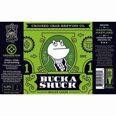 Crooked Crab Buck A Shuck Helles Lager
