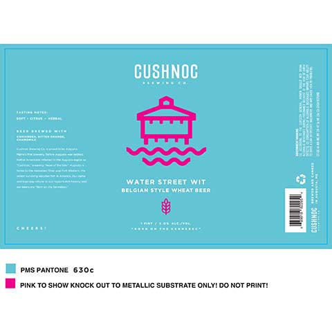 Cushnoc Water Street Wit Belgian Wheat Beer