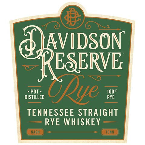 Davidson Reserve Rye Tennessee Straight Rye Whiskey