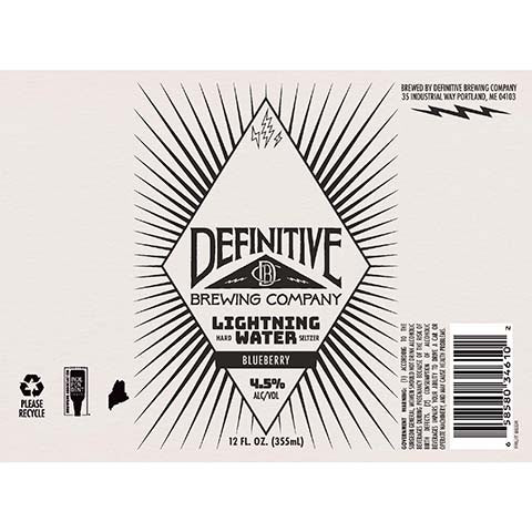 Definitive Lightning Water (Blueberry) Hard Seltzer