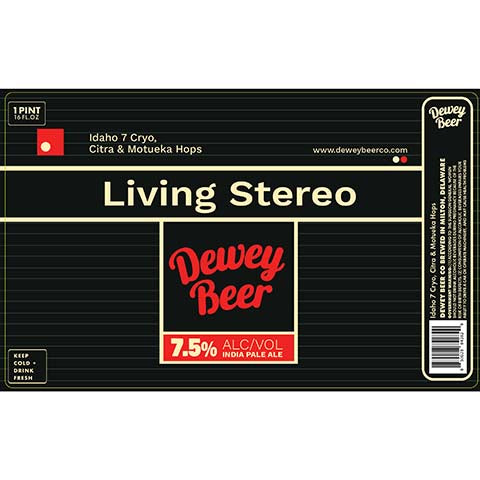 Dewey Beer Living Stereo IPA