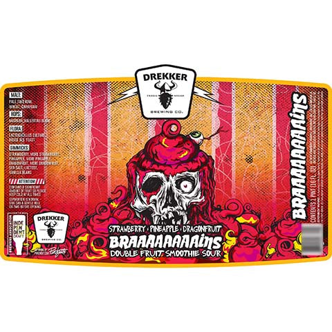 Drekker Strawberry Pineapple Dragonfruit Braaaaaaaains Double Fruit Smoothie Sour