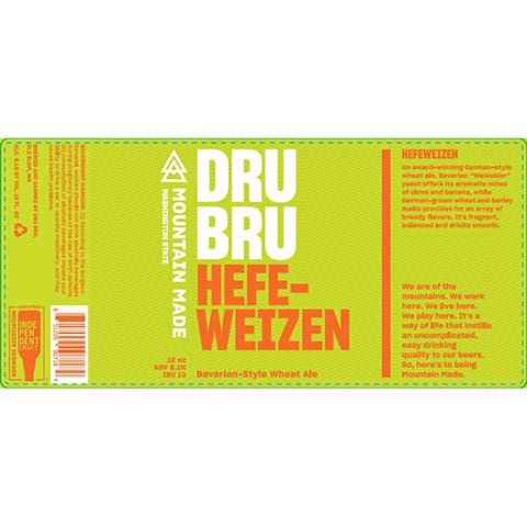 Dru Bru Hefeweizen Bavarian Wheat Ale