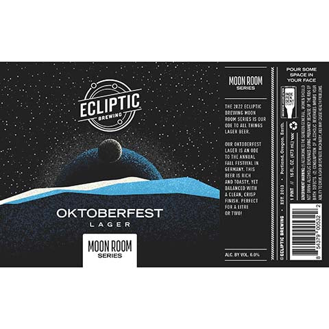 Ecliptic Moon Room Series Oktoberfest Lager