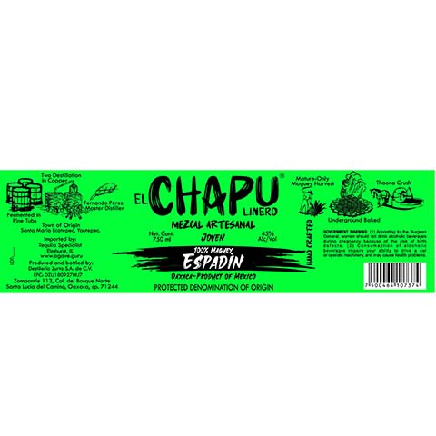 El-Chapulinero-Joven-100-Maguey-Espadin-Mezcal-750ML-BTL