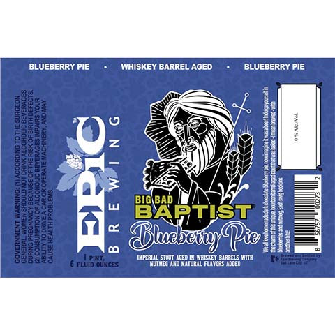 Epic Big Bad Baptist Blueberry Pie Imperial Stout