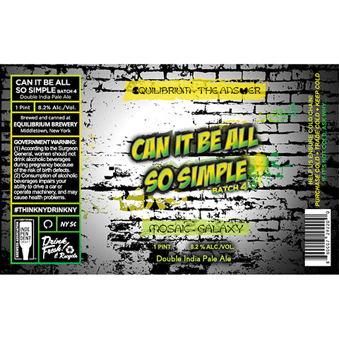 Equilibrium Can It Be All So Simple Batch 4 DIPA (Mosaic Galaxy)