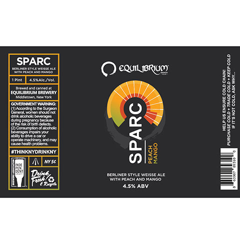Equilibrium Sparc Peach Mango Berliner Weisse Ale
