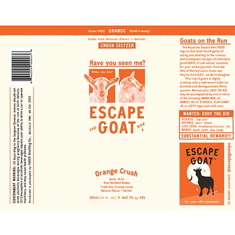 Escape Goat Orange Crush Seltzer – CraftShack - Buy craft beer online.