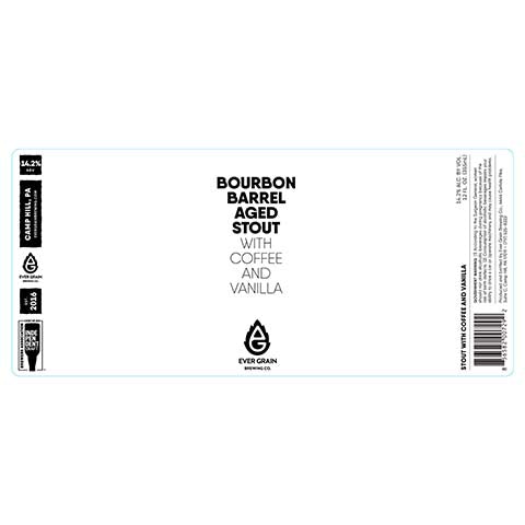 Ever Grain Bourbon Barrel Aged Stout With Coffee & Vanilla