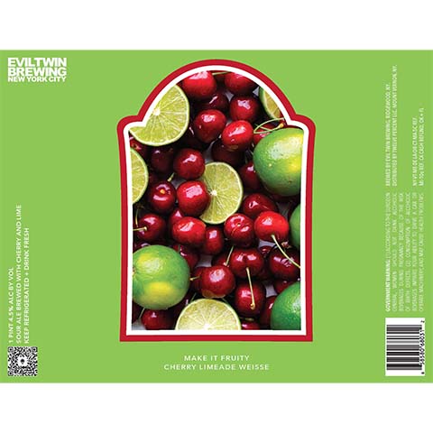 Evil Twin Make It Fruity Cherry Limeade Weisse Sour