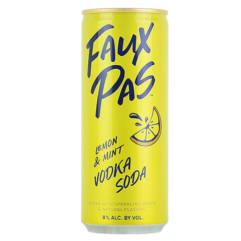 Faux Pas Lemon Mint Vodka Soda